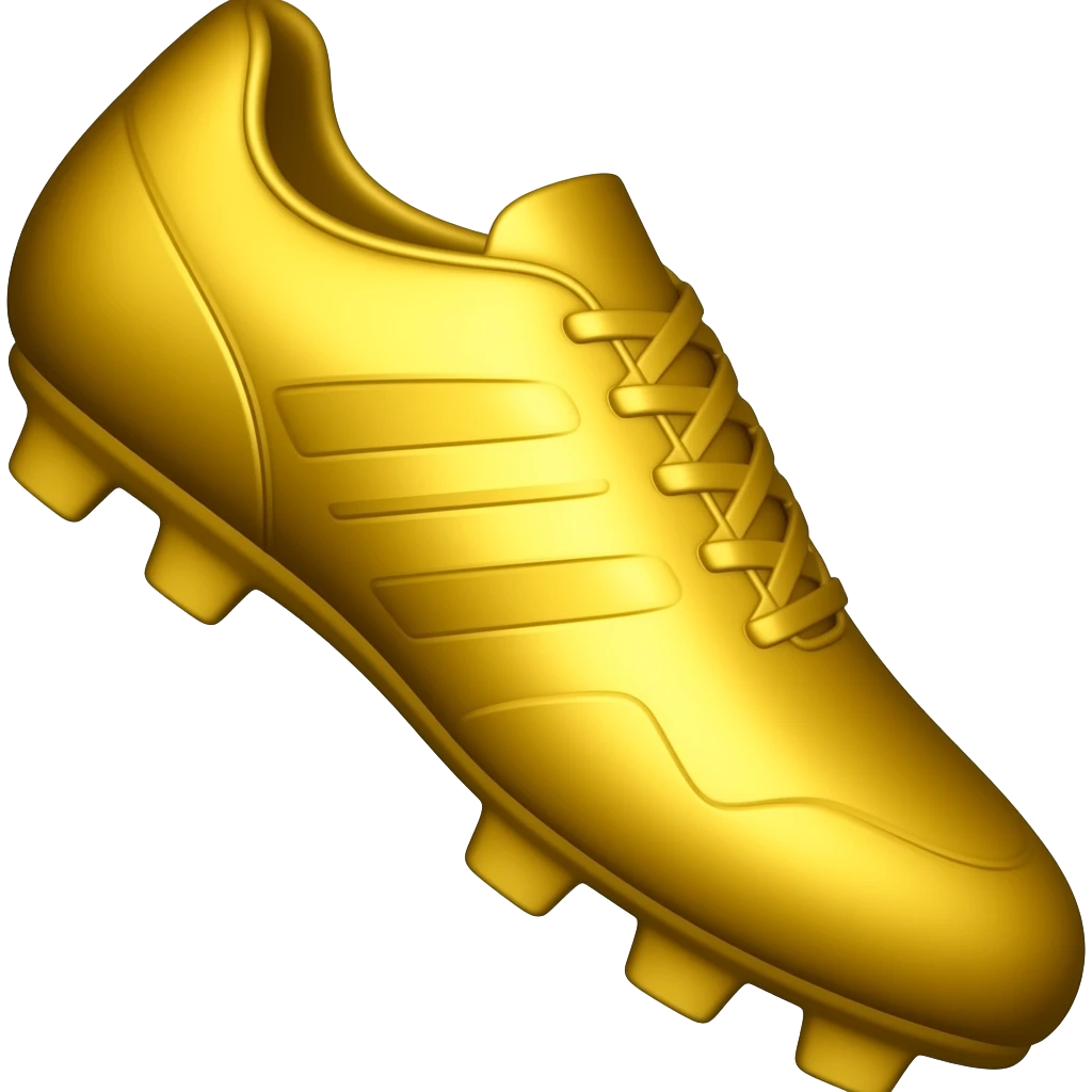 a golden boot football emoji