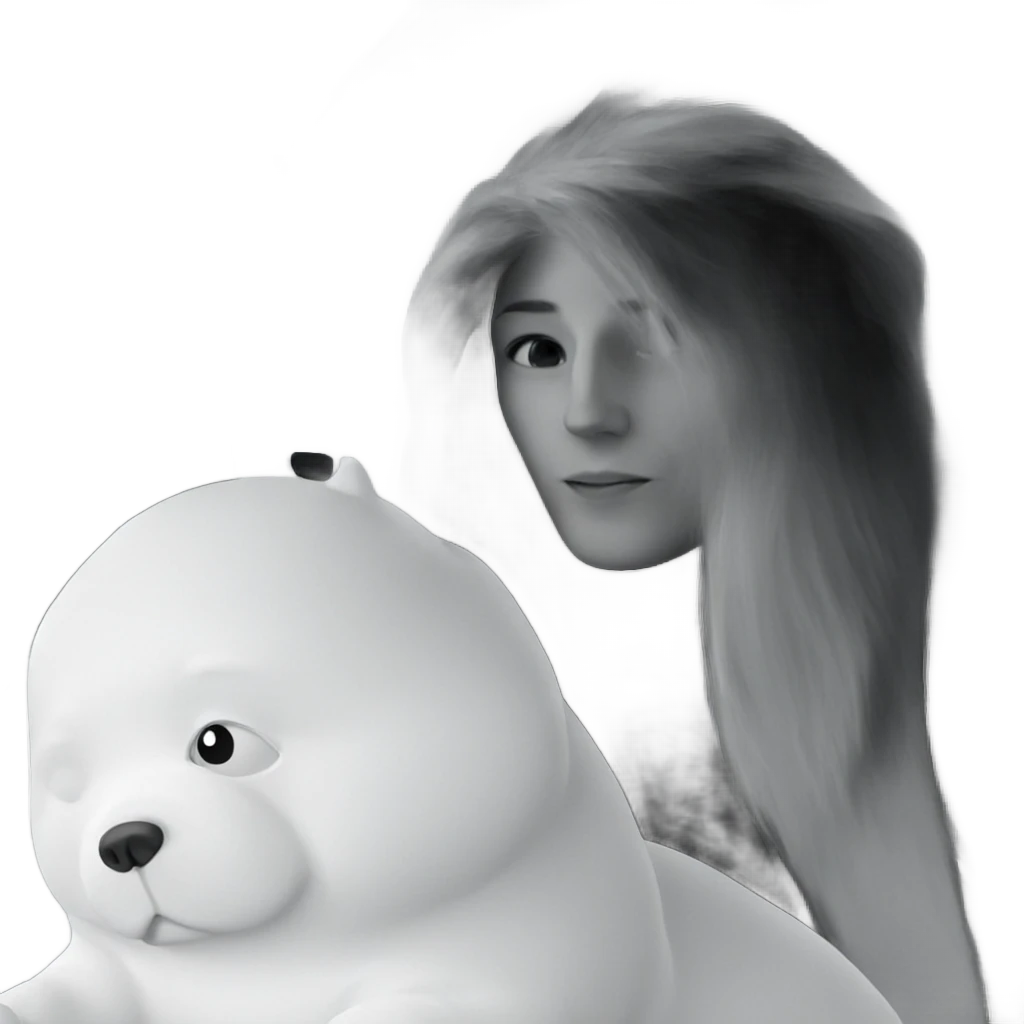 boy with dog in greyscale emoji