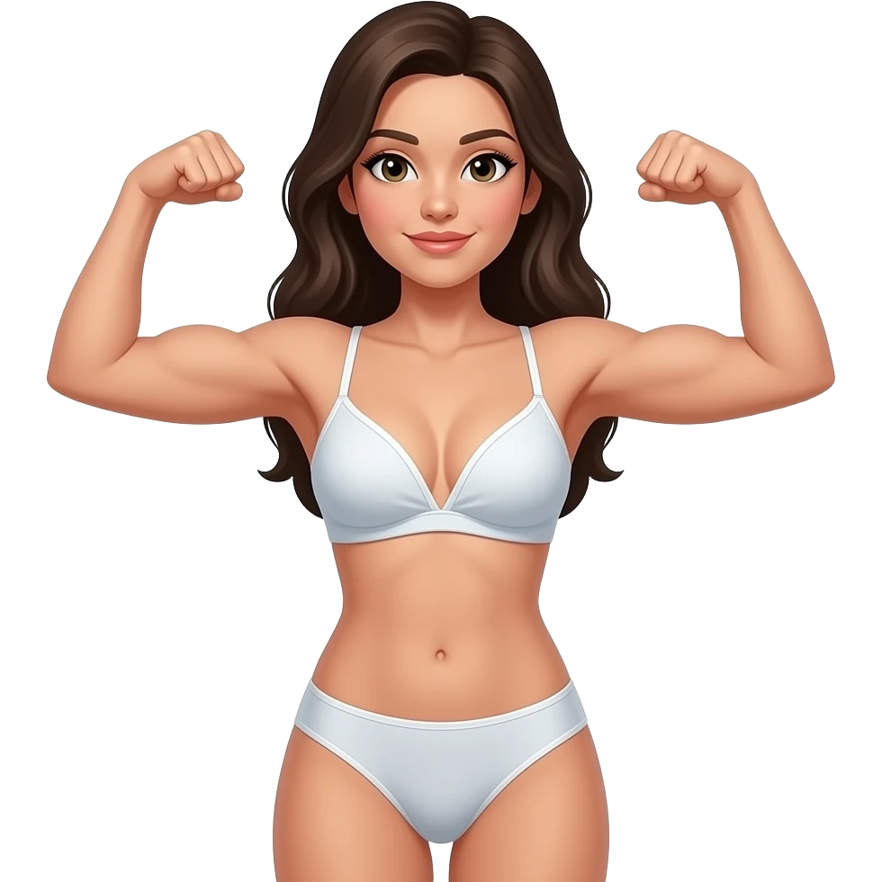 Women flexed biceps on underwear emoji