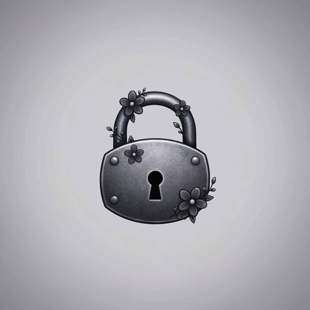 goth lock, cute, expressive, minimal emoji