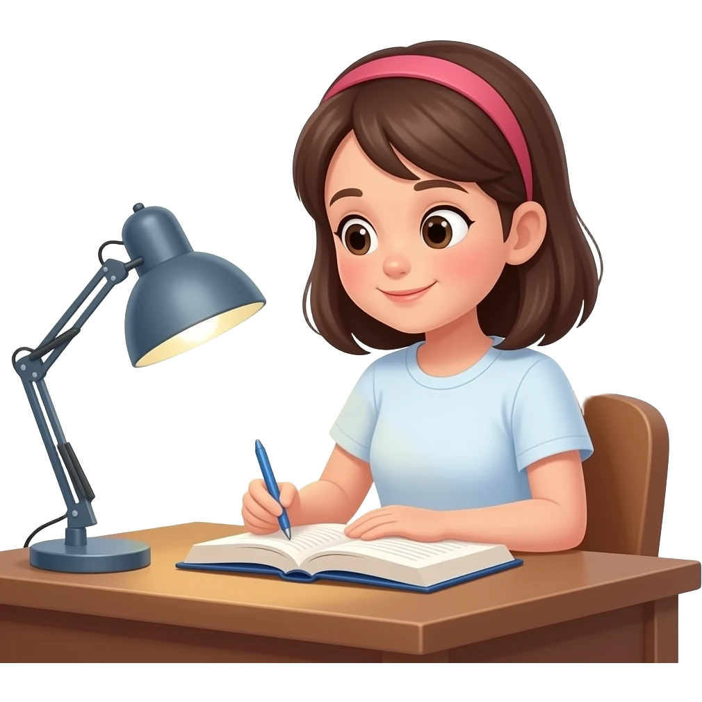 Girl studying her Bible emoji