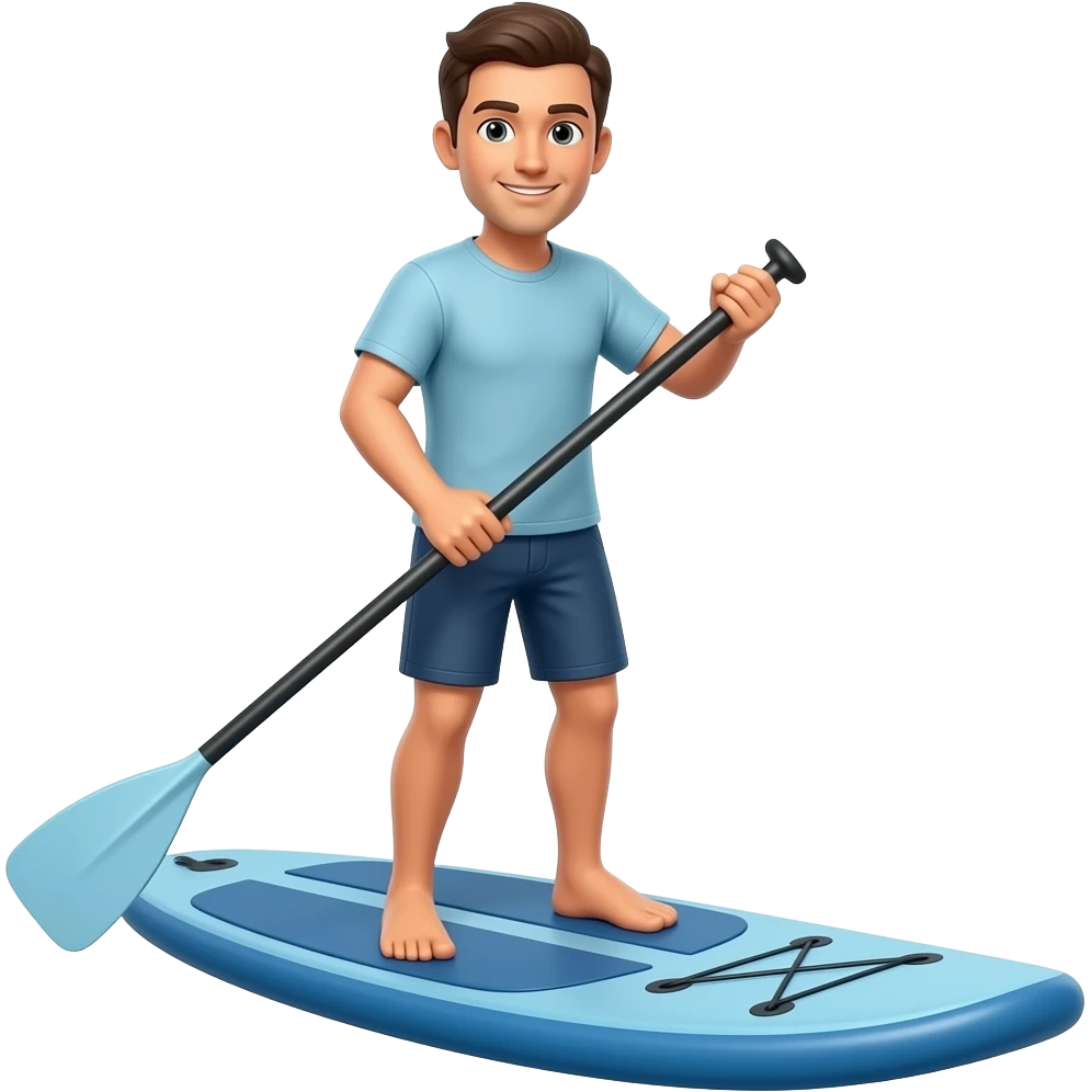Man on blue paddle board emoji