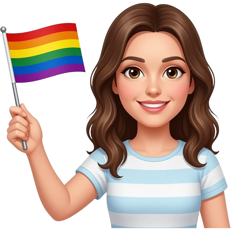 Gay lesbian with pride flag emoji