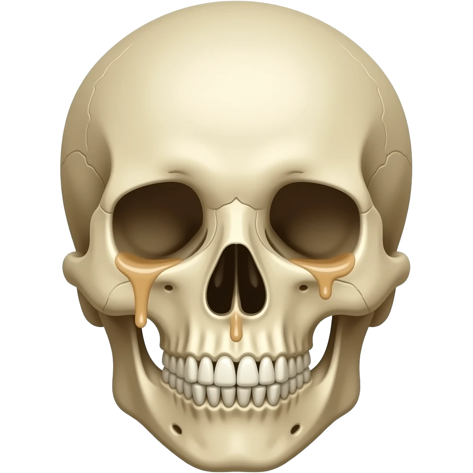 skull with glue coming out of eyes emoji