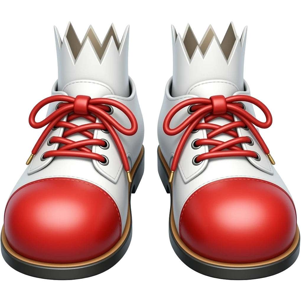 White toes with red long toenails ripping out of clown shoes emoji