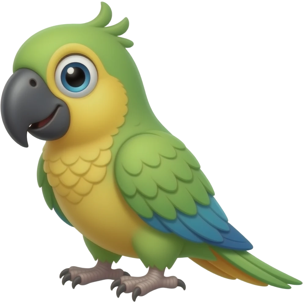 Cartoon parrot emoji