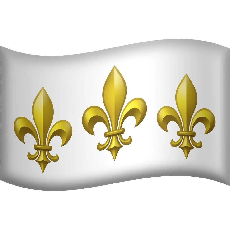 A white flag with 3 gold fleur-de-lis emoji