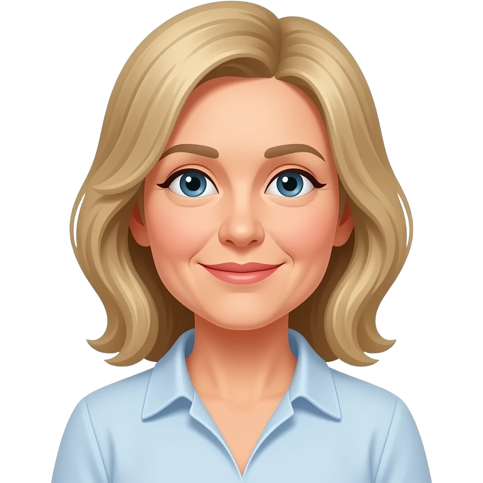 50 year old medium blonde hair woman relaxing emoji