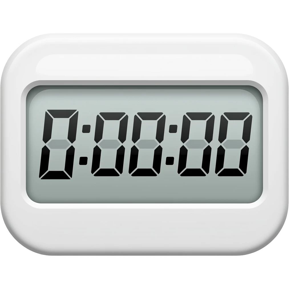 Emoji  unos números de un reloj virtual en 0:0:00 emoji