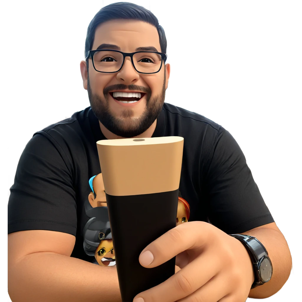 smiling man in black shirt emoji