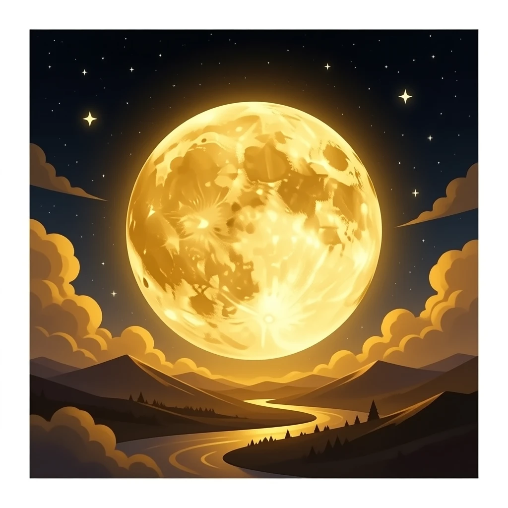 epic golden nebula full moon emoji