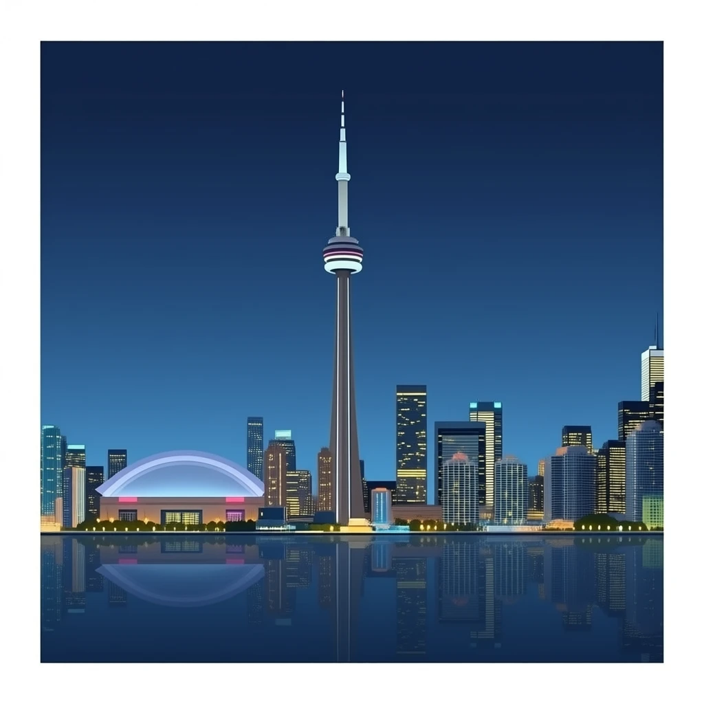 CN Tower in night emoji