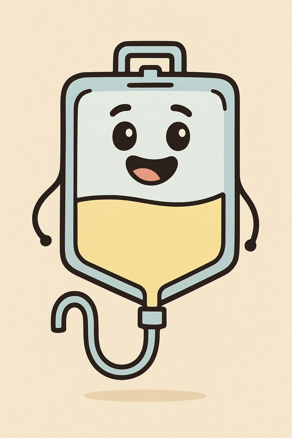 cartoon icon of a catheter bag, simple and friendly emoji