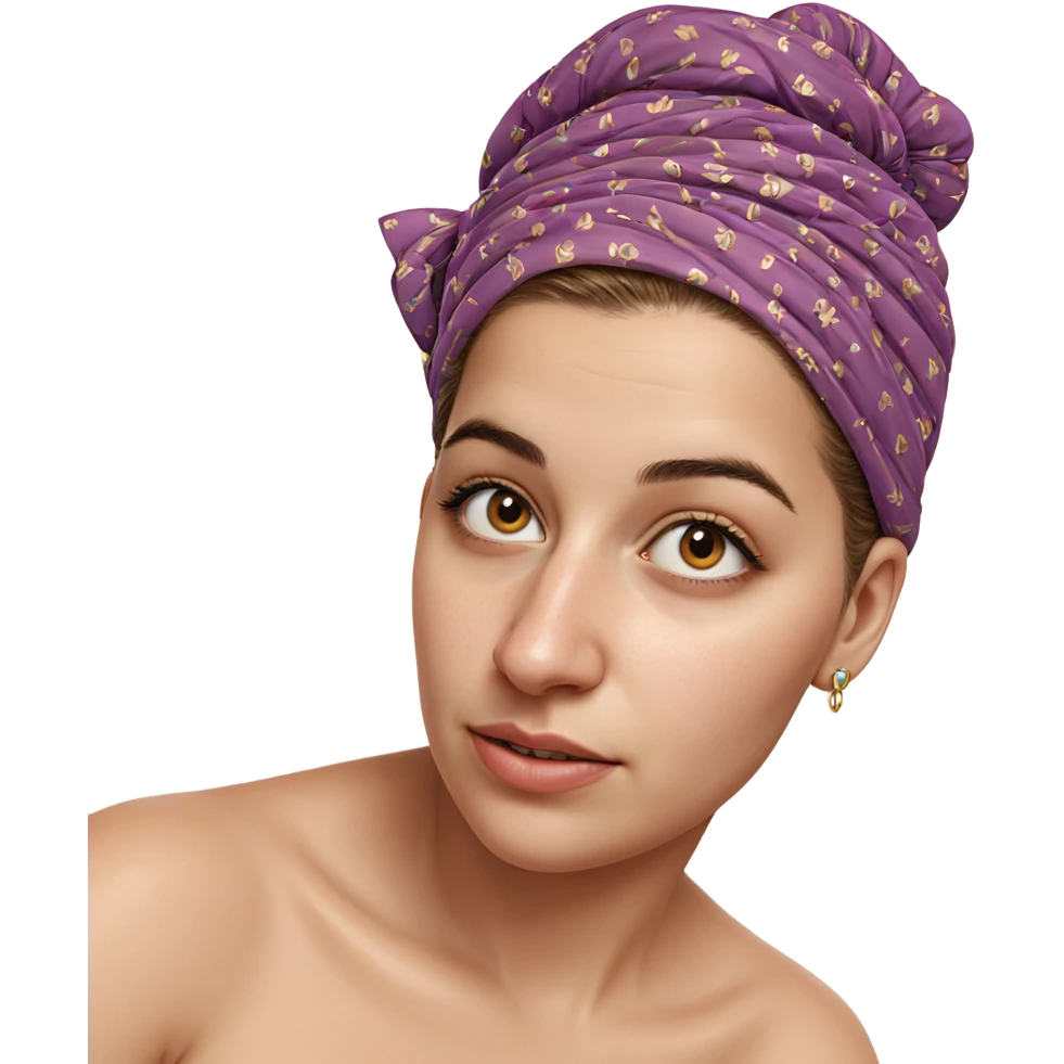 portrait of girl with earrings emoji