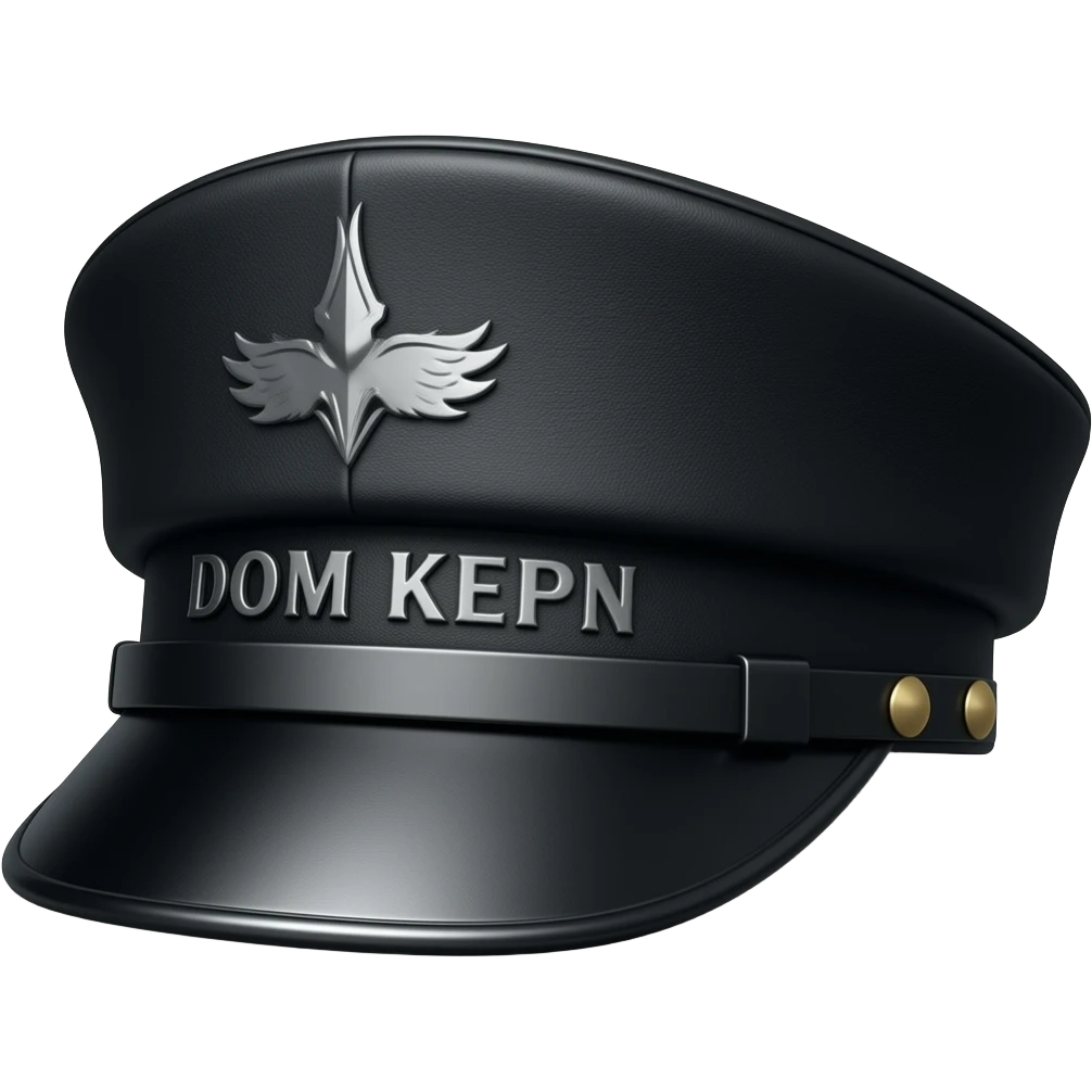 Black leather Dom Kepi hat emoji
