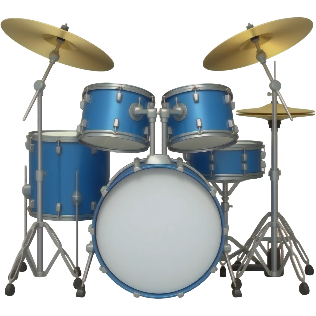 Blue Drum kit with 2 crash cymbals emoji