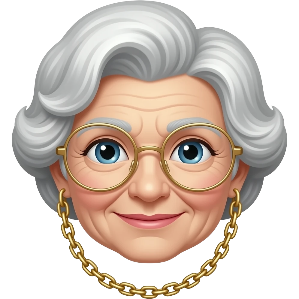 please generate eyeglasses with chain which an old lady would wear. emoji