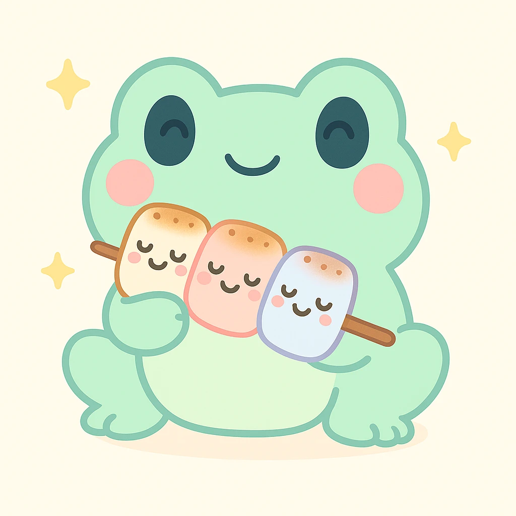 Make the marshmallows roasted, keep the kawaii style with cute and charming features, soft pastel colors, and adorable expressions. emoji