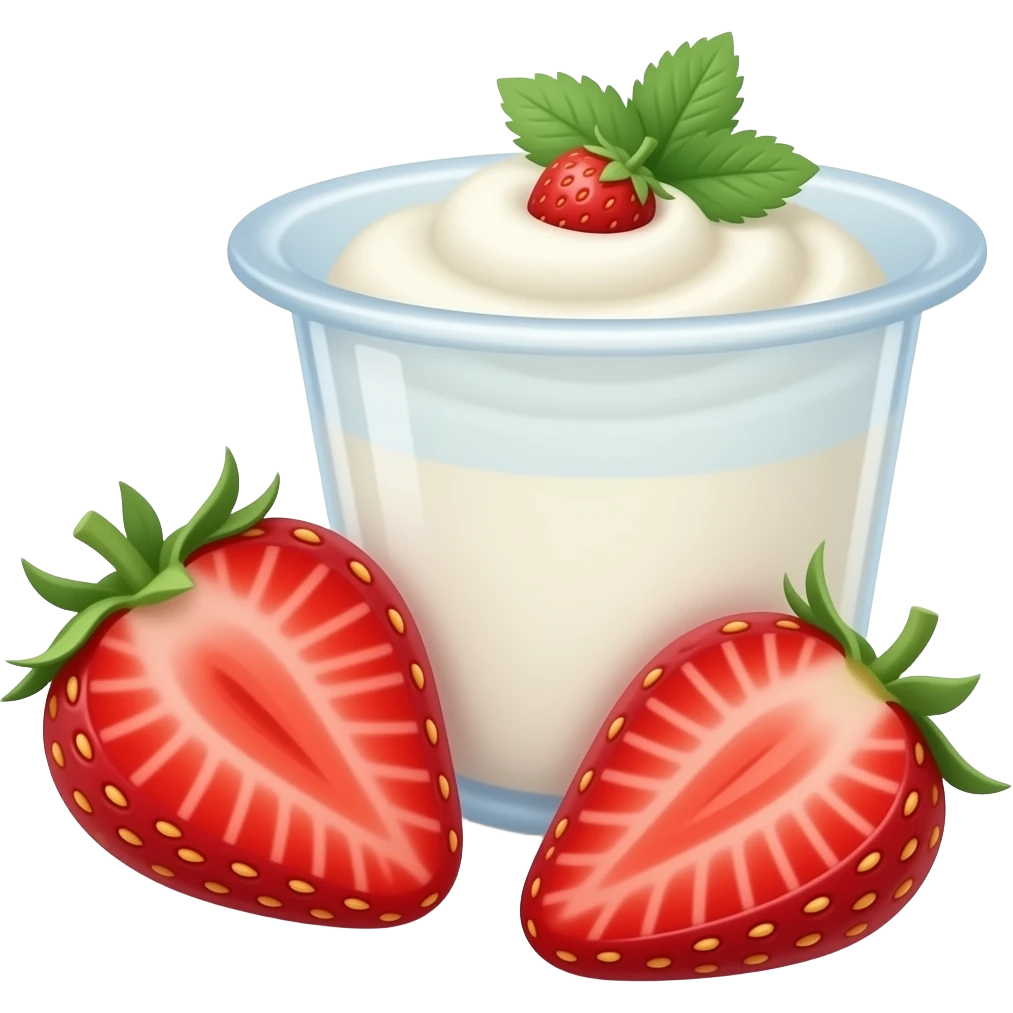 strawberries + yogurt emoji