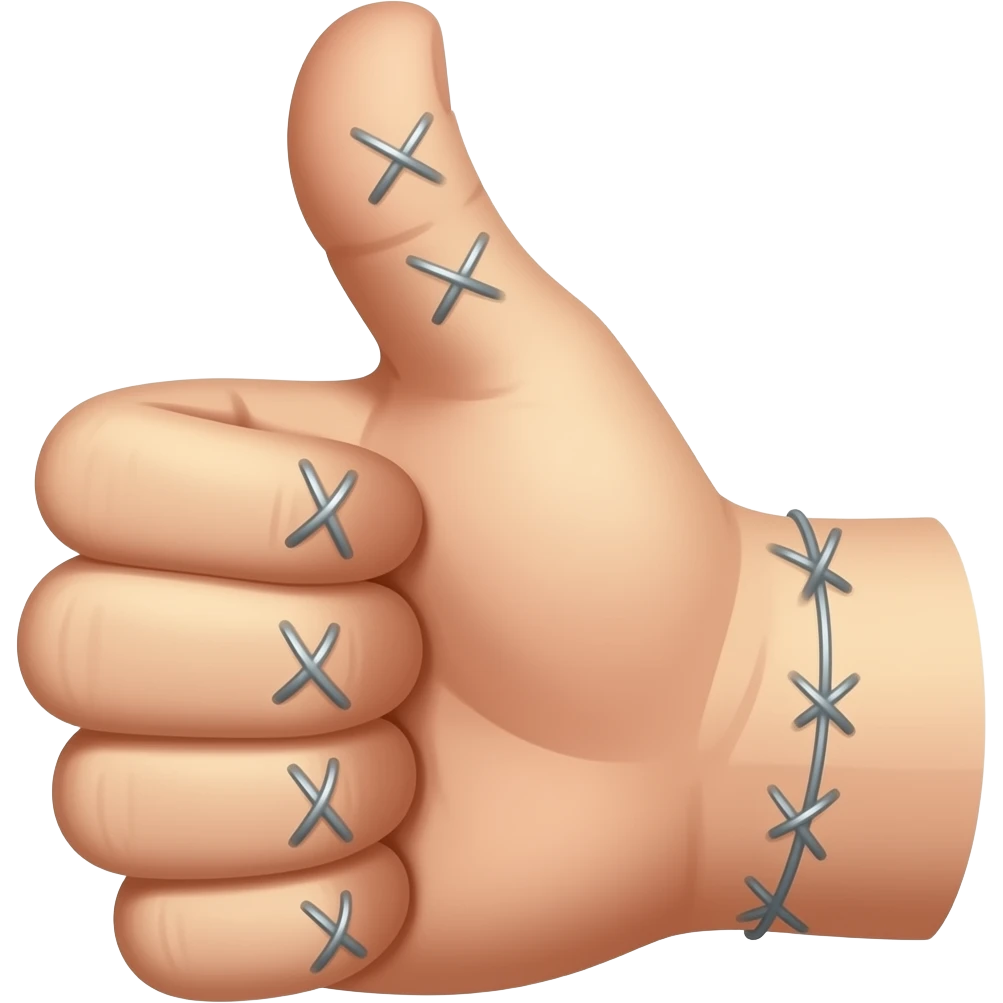 Thumb stitches emoji