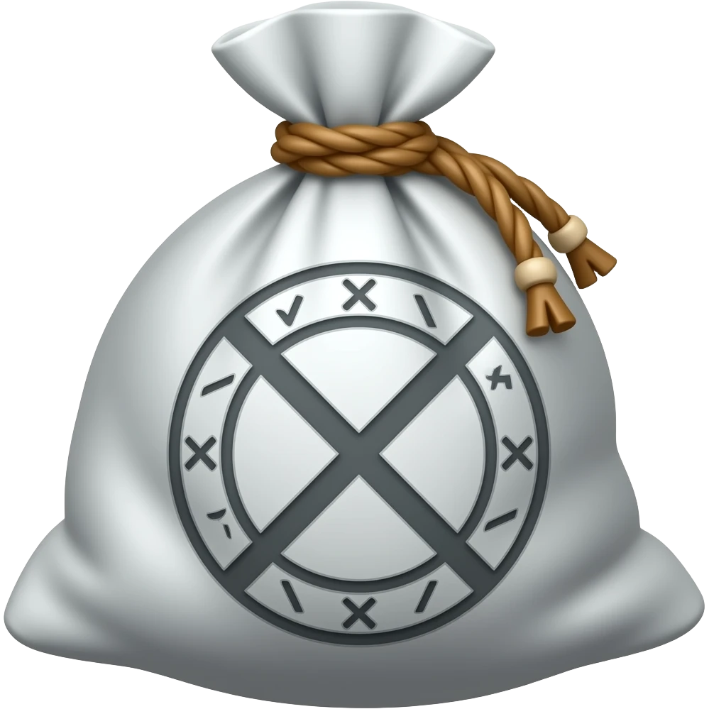 Silver sack in a Viking style emoji