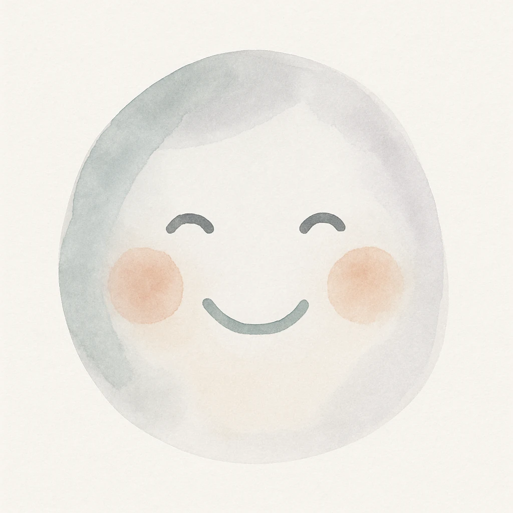 smiling face, watercolor style emoji