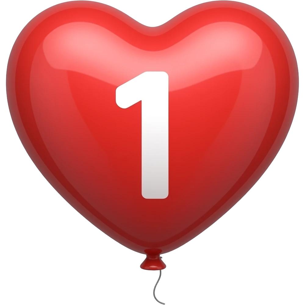 Aestetix hearts like baloons with a number 1 in the center emoji