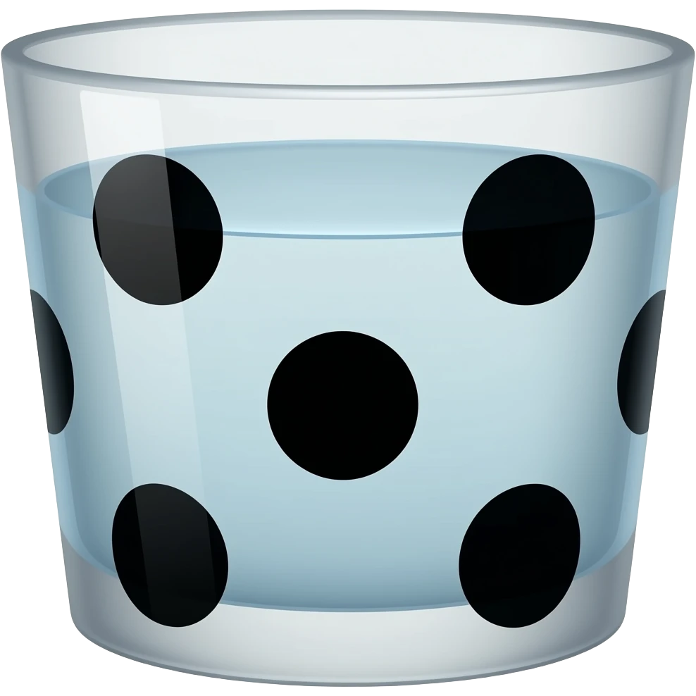 Empty big waterGlas with Big dotts emoji