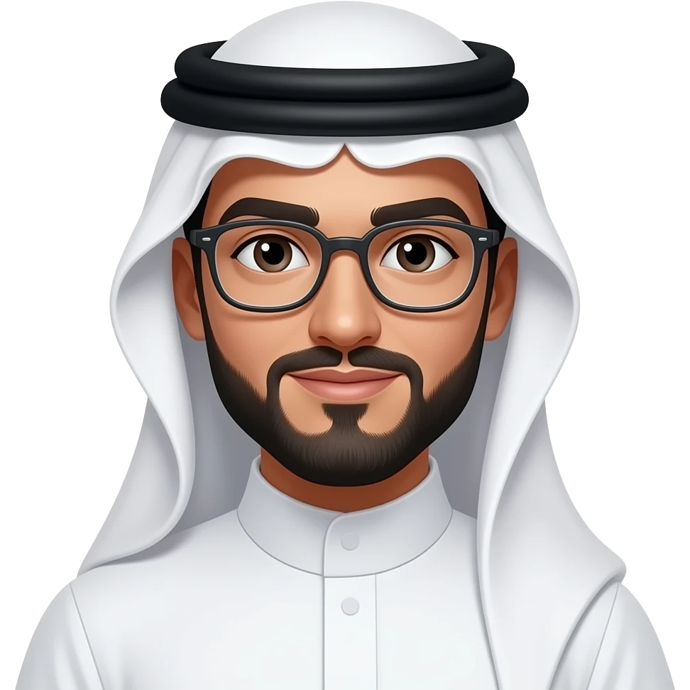 Arab with a white abedghat and glasses emoji