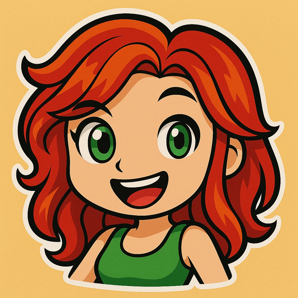 Make both of the girl's eyes open, keeping the original chibi stickers cartoon style and quality. emoji