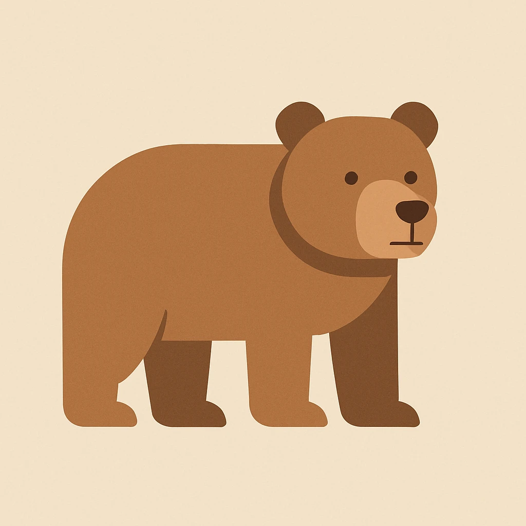 Flat design style bear emoji