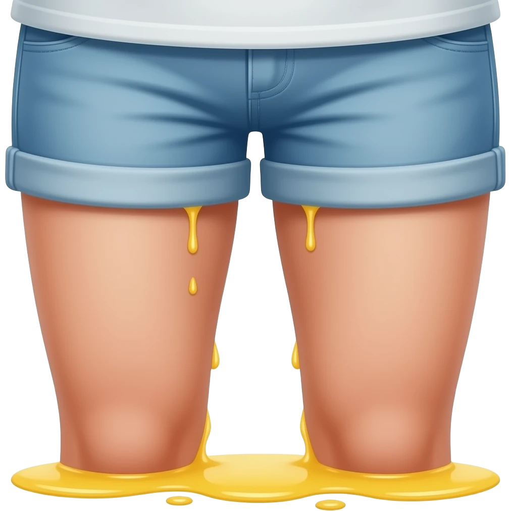 Dripping juice between leg emoji