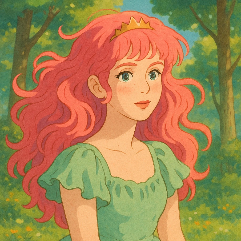 Chappell Roan in whimsical ghibli style with soft lighting emoji