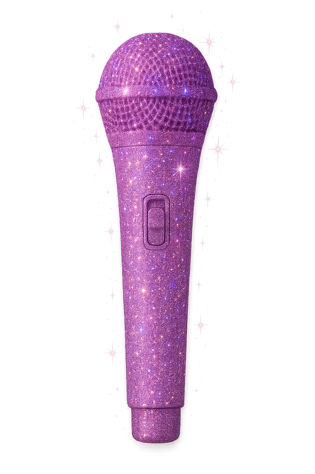 kpop microphone, sparkly, no background emoji