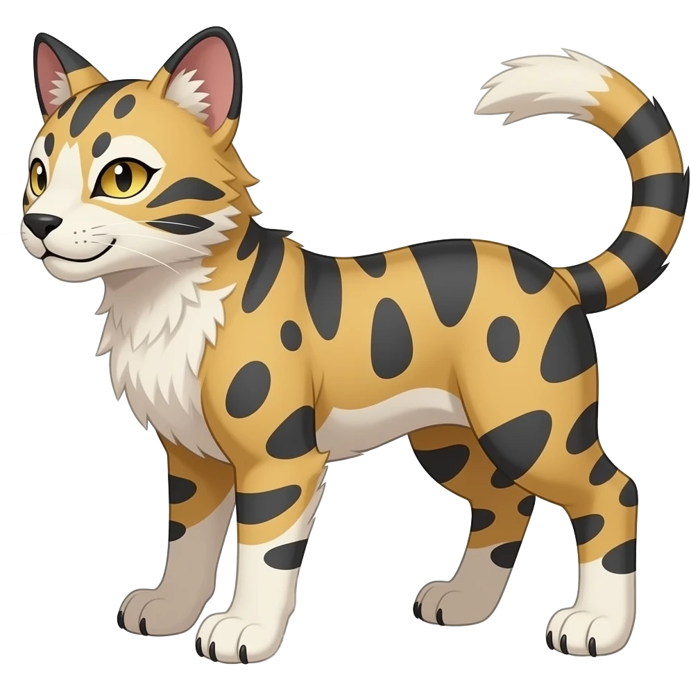 Digitigrade quadrupedal Randomly marked randomly colored Absol-Purrloin-Shinx-Liepard-Electrike-Sprigatito-Litten-hybrid emoji