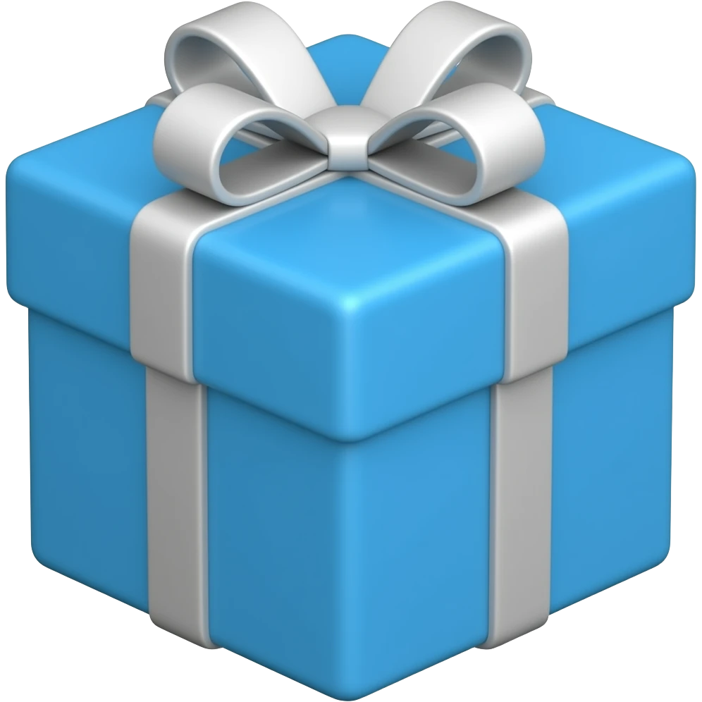 blue gift emoji