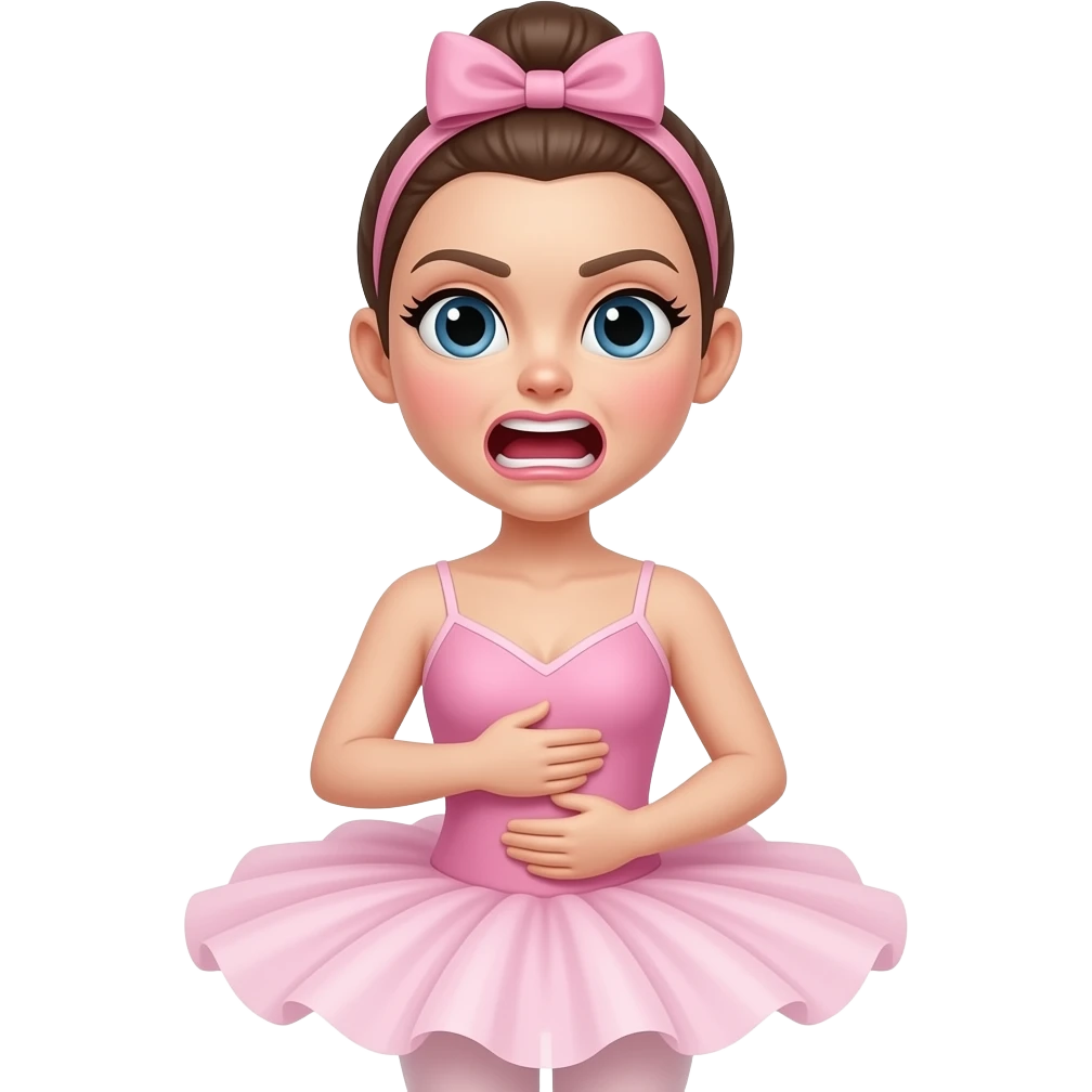 pink Ballet Dancer's stomach growling emoji