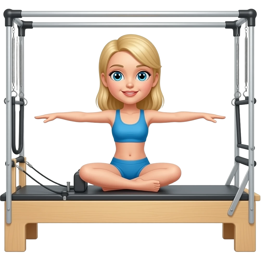 blonde girl doing lagree emoji