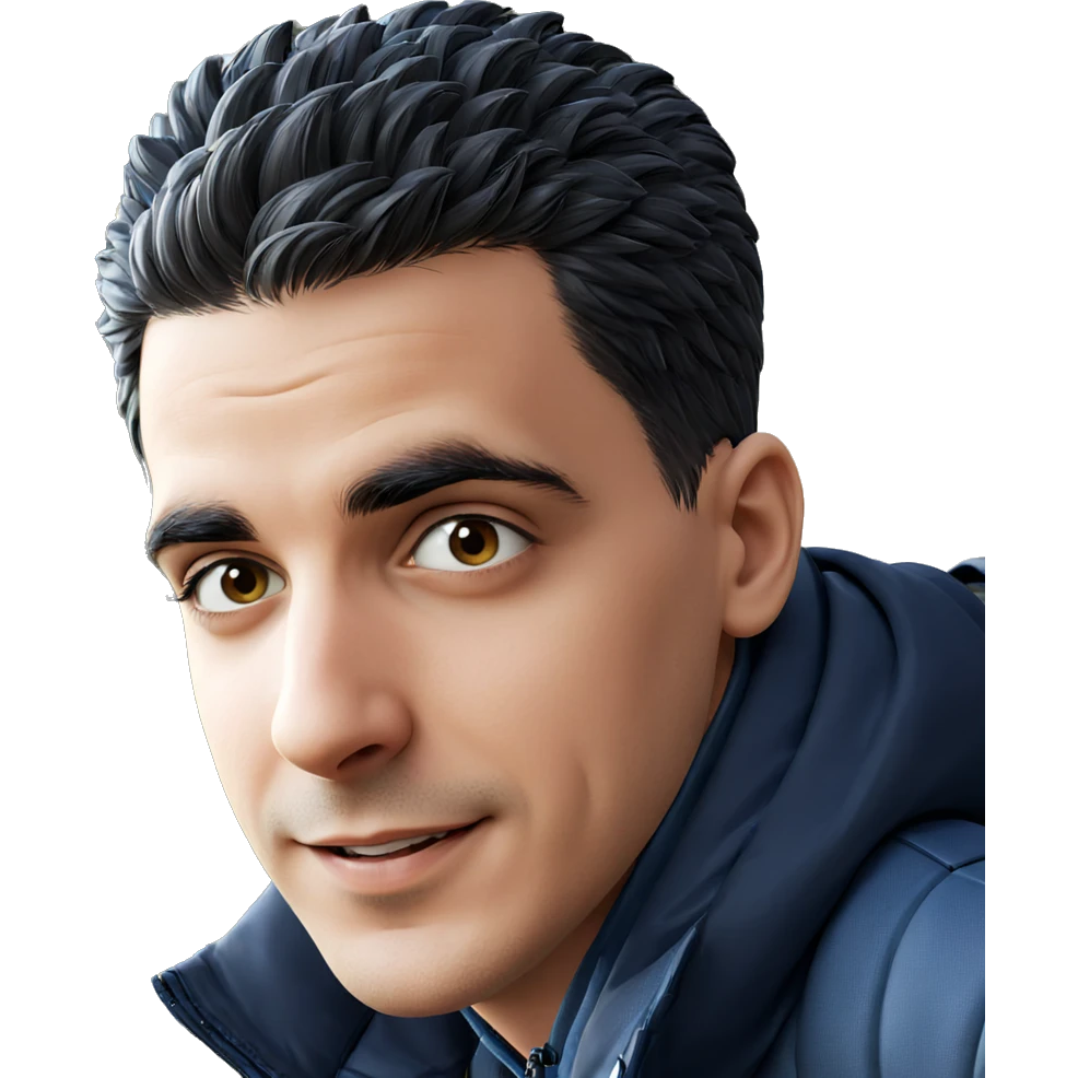 smiling boy in jacket outdoors emoji