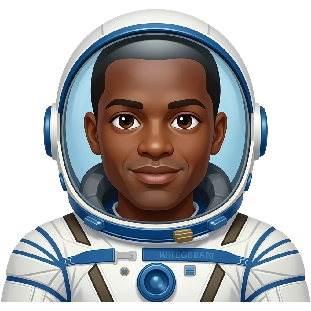 Fait un homme noir  dans un costume de cosmonop emoji