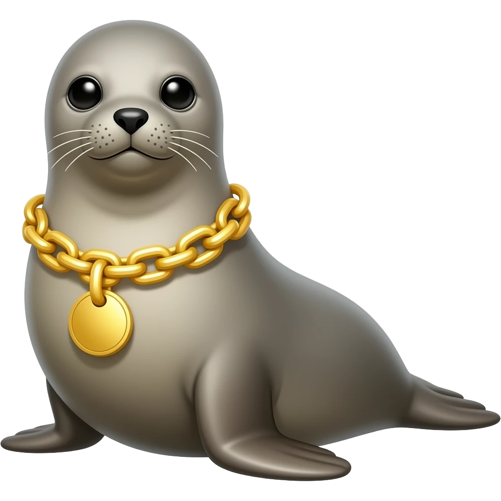 Seal with a gold chain emoji