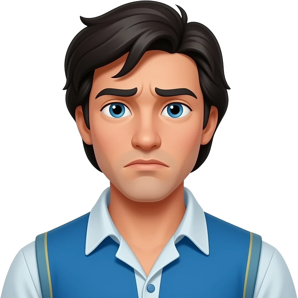 Prince Eric frowning pose from The Little Mermaid emoji