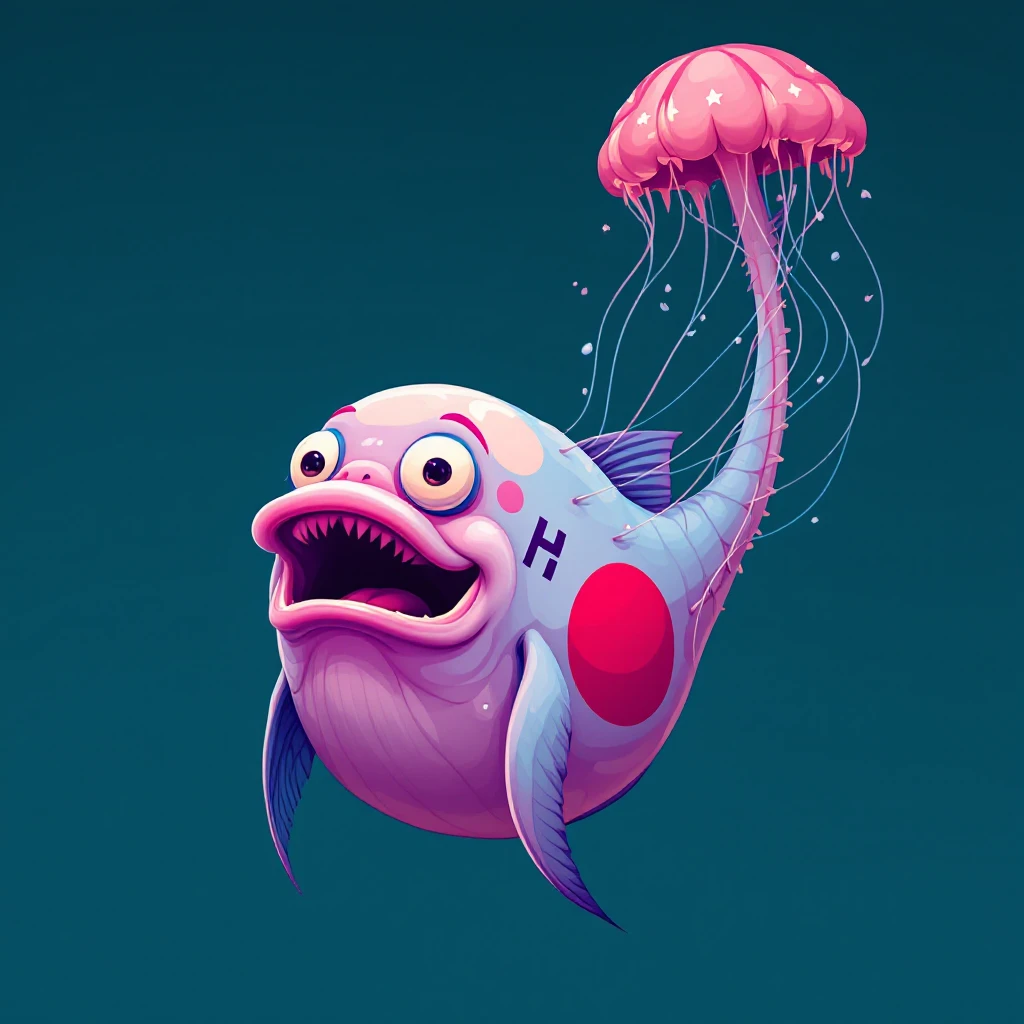 korean leader as a blobfish, jellyfish, kimjong eel emoji