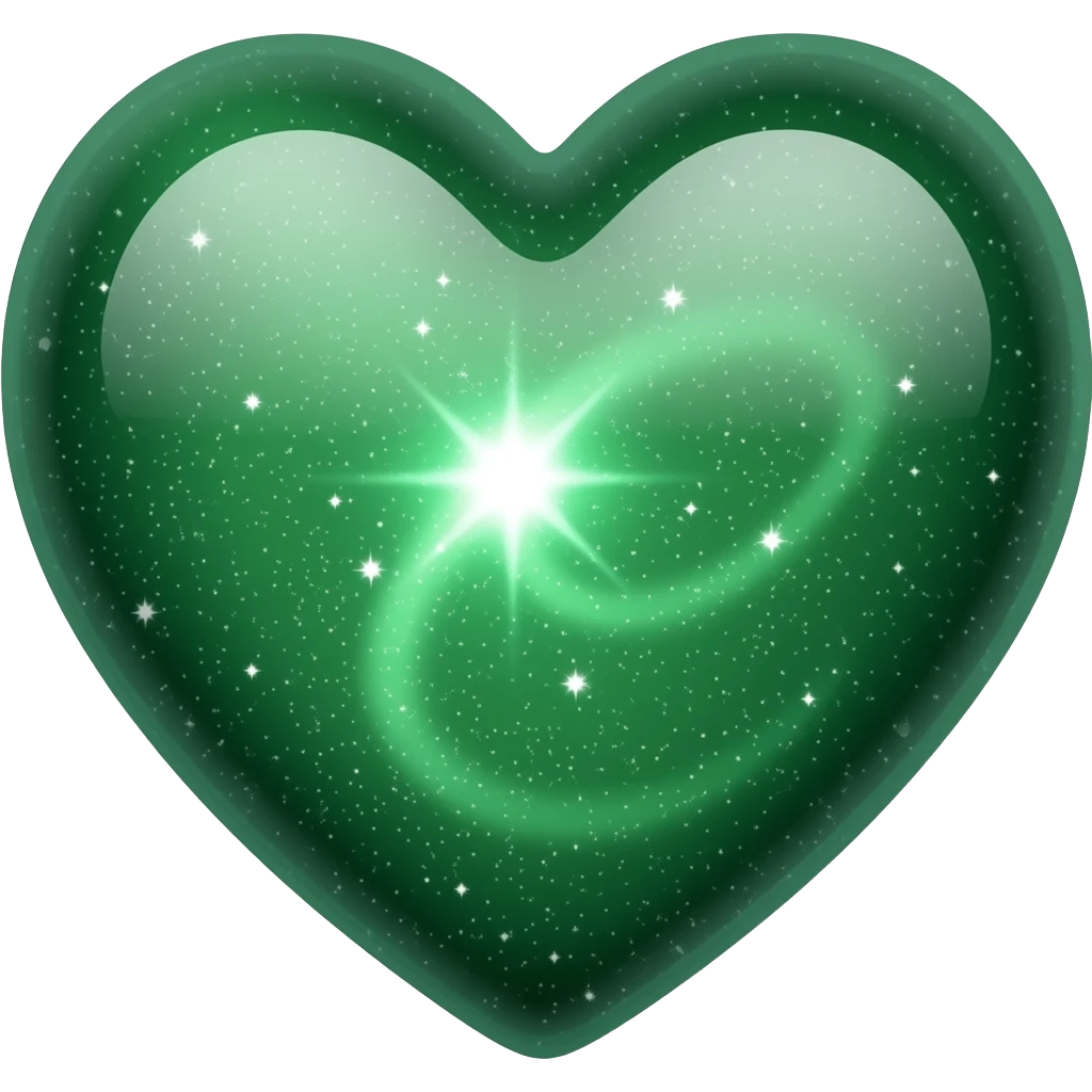 Green galaxy heart emoji