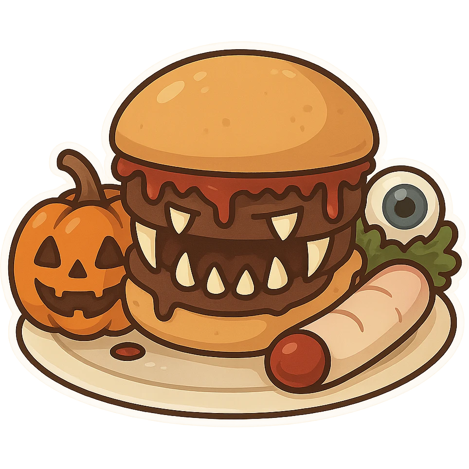 Halloween food, make it scary, remove background  emoji