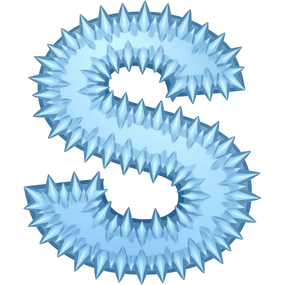 letter S with frozen ice spikes emoji