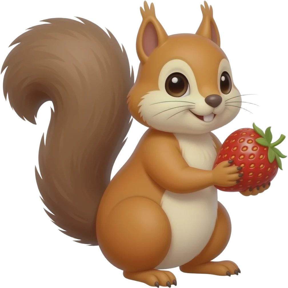 squirrel + strawberry emoji