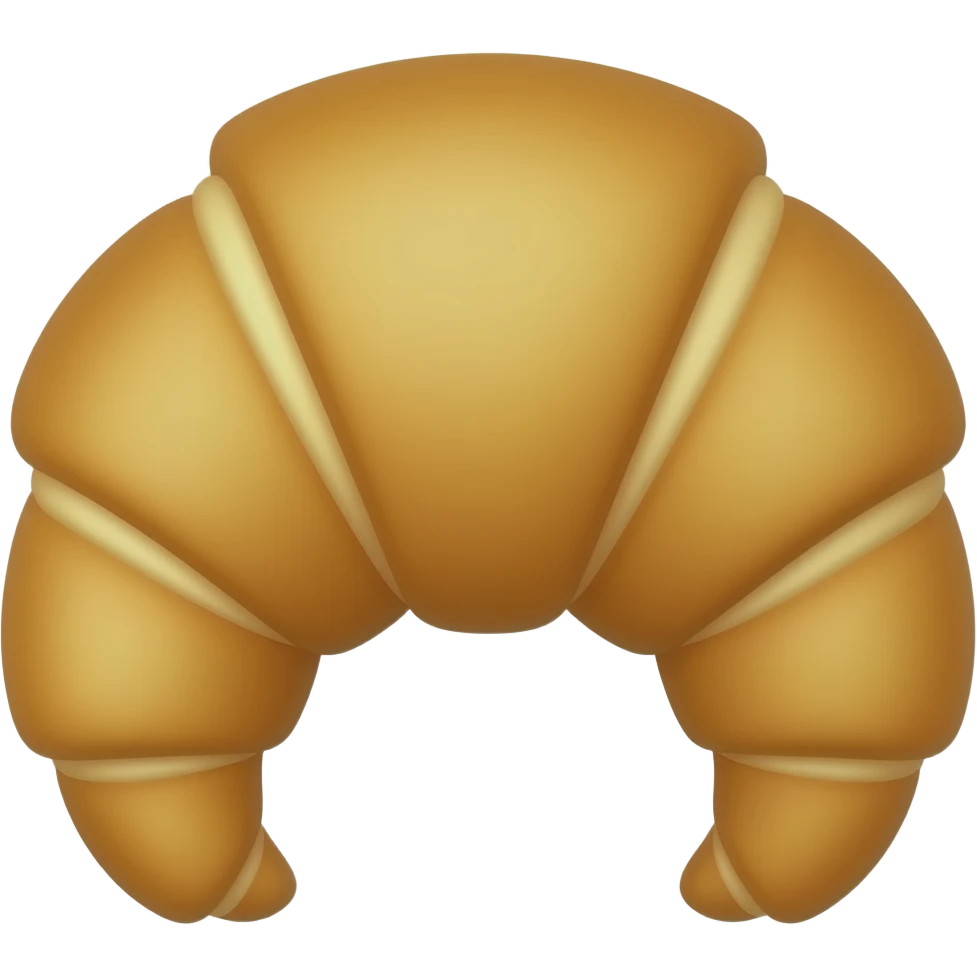 Crée 1 emoji iOS 18 représentant un univers cosy et esthétique de créatrice.Éléments : d'un croissant. l'ensemble est isolée sur un fond blanc. emoji