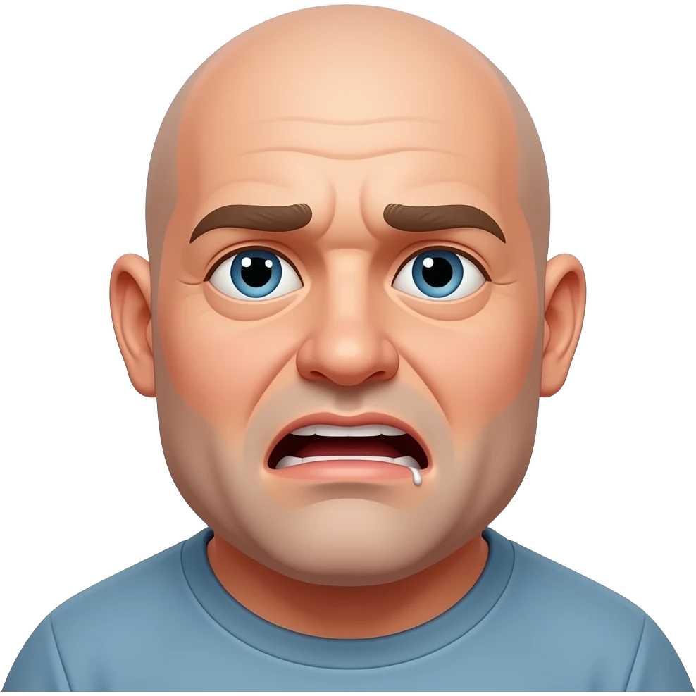 Fat and  Hungry and bald emoji