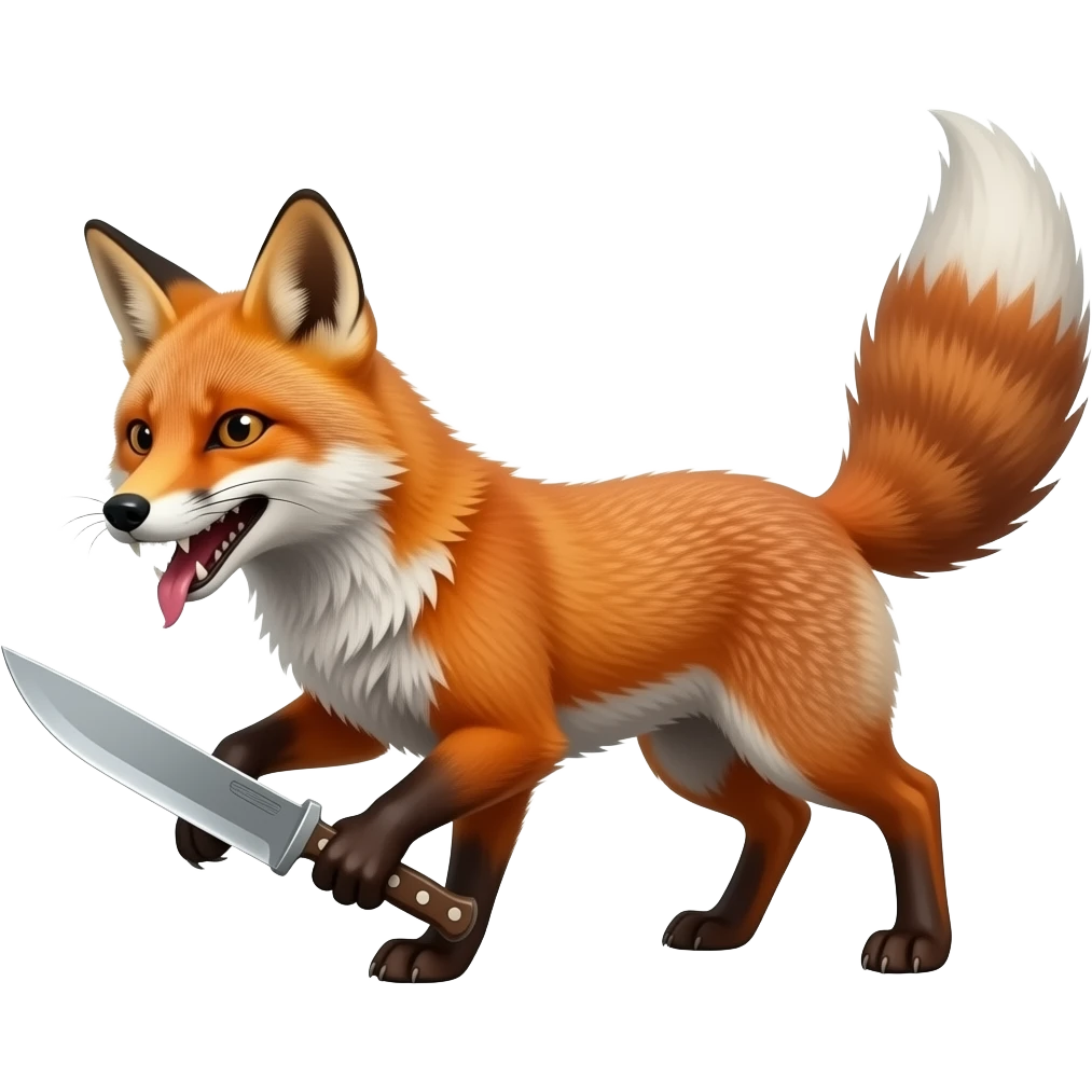 Scary Fox stabbing with knife emoji
